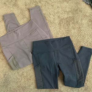 NWOT bundle of 2 Fabletics Powerhold size L athletic leggings with pockets